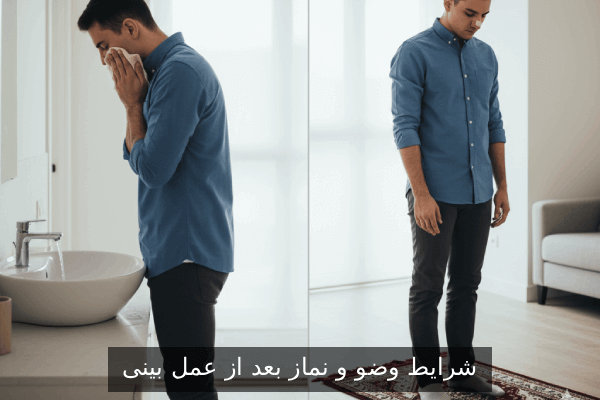 شرایط وضو و نماز بعد از عمل بینی