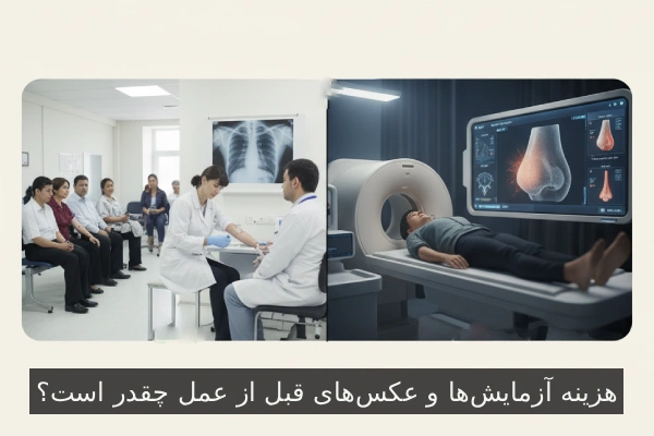 هزینه آزمایش‌ها و عکس‌های قبل از عمل چقدر است؟